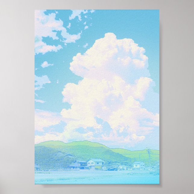 Anime himmel landskapsaffisch poster (Framsidan)