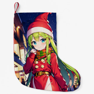 Anime Holiday Girl Christmas Stocking Liten Julstrumpa