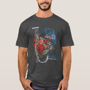 Anime-illustration vitskägg klotterstil rolig t shirt