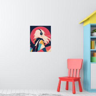 Anime inspirations tryck Nr 8 Vind i hennes hår