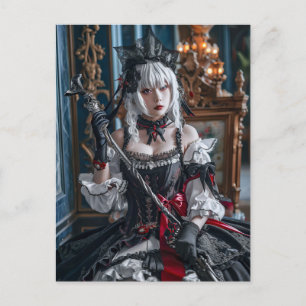 Anime-inspirerad gotisk Kawaii-piga Vykort