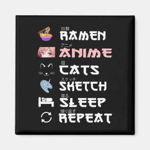 Anime japanese Pommes sketching cat Anime Älskare Magnet
