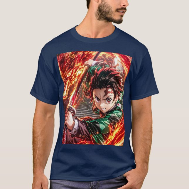 Anime jepang tanjiro t shirt (Framsida)