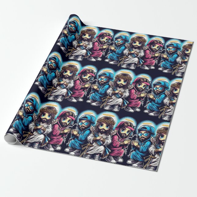 Anime Jesus Kristus Presentpapper (Utrullad)