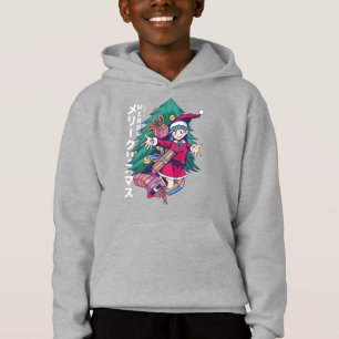 Anime jultröja - Glad flicka med tomtehatt T Shirt
