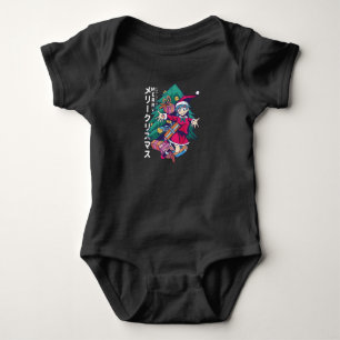 Anime jultröja - Glad flicka med tomteluva T Shirt