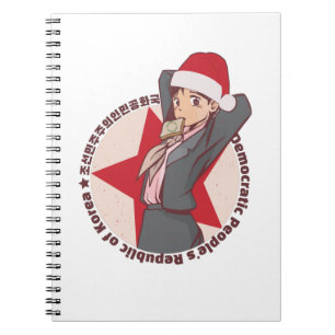 Anime jultröja- Söt koreansk tjej Santa Ha Anteckningsbok