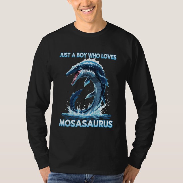 Anime Just A Boy Who Loves Mosasaurus T Shirt (Framsida)