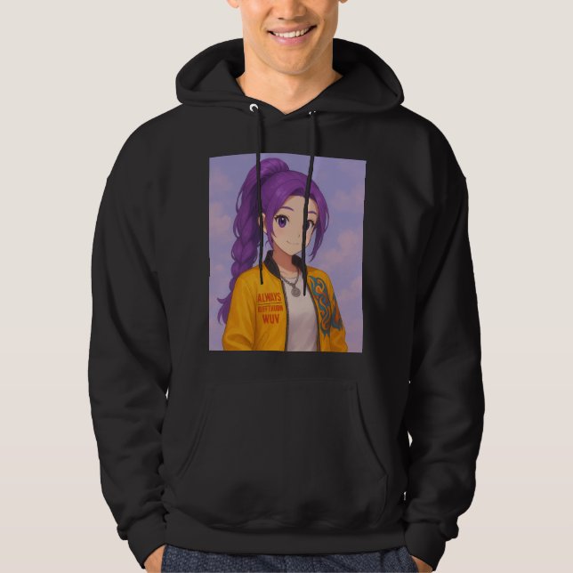 Anime K-Pop Idol Group | Original Manga-Style Pop  Hoodie (Framsida)