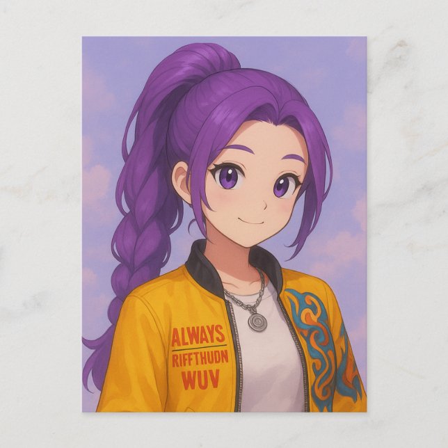 Anime K-Pop Idol Group | Original Manga-Style Pop  Inbjudan Vykort (Framsida)