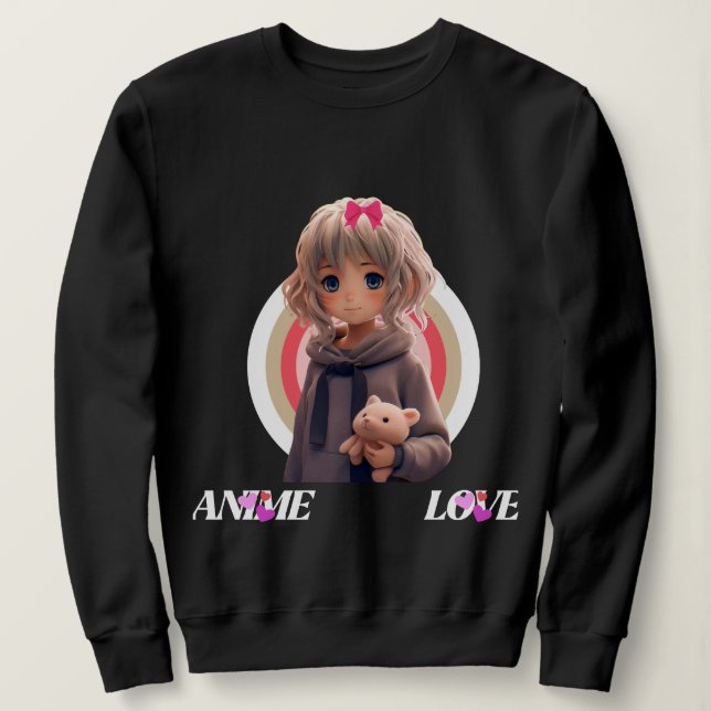 Anime Kärlek Sweatshirt - T Shirt (Design framsida)