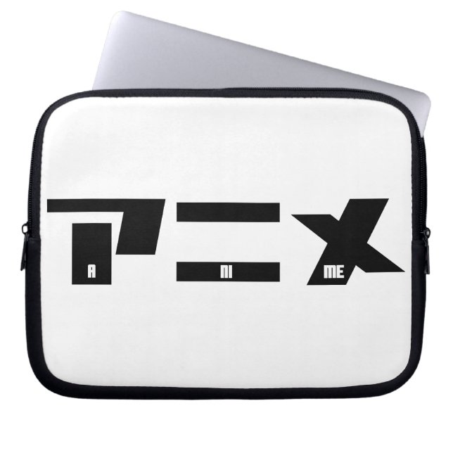 Anime Katakana Japanska Laptop Sleeve (Framsidan)