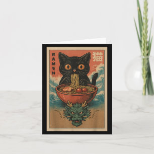 Anime Katt Ramen Japansk Rolig Konst Kawaii Katt O Kort