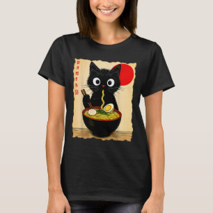 Anime Katt Ramen Japanska Rolig Katt Grafiska Tees T Shirt