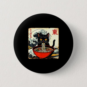 Anime Katt Ramen Japanska Roliga Grafiska Tees Kaw Knapp