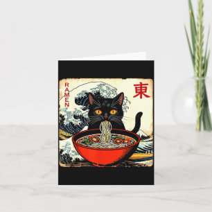 Anime Katt Ramen Japanska Roliga Grafiska Tees Kaw Kort