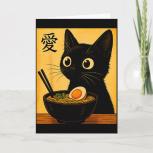 Anime Katt Ramen Japanska Roliga Grafiska Tees Kaw Kort