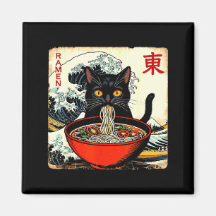 Anime Katt Ramen Japanska Roliga Grafiska Tees Kaw Magnet