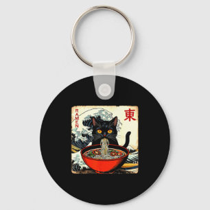 Anime Katt Ramen Japanska Roliga Grafiska Tees Kaw Nyckelring