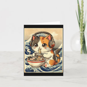 Anime Katt Ramen Spelare Japansk Konst Retro Vinta Kort