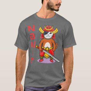 Anime-katt säger nani vilket eklamation samurai ka t shirt