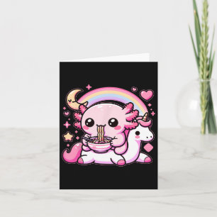 Anime Kawaii Axolotl Eating Ramen Noodles Kids Tee Kort