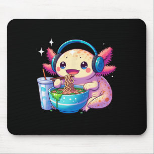 Anime Kawaii Axolotl Eating Ramen Noodles Kids Tee Musmatta