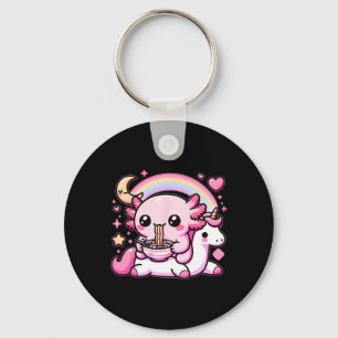 Anime Kawaii Axolotl Eating Ramen Noodles Kids Tee Nyckelring