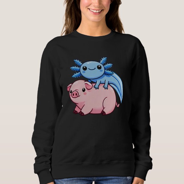 Anime Kawaii Axolotl Pig T Shirt (Framsida)