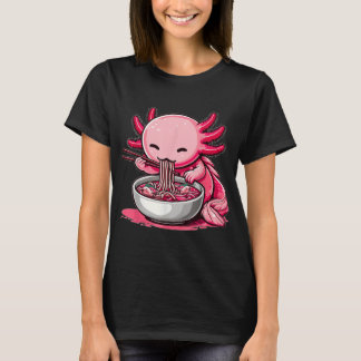 Anime Kawaii Axolotl som äter Ramen Nudlar T Shirt
