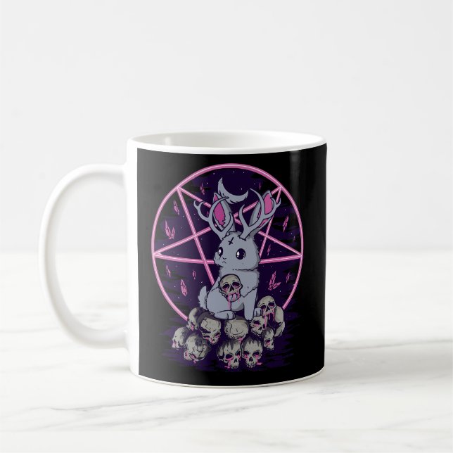 Anime Kawaii Baphomet Pastel Goth Emo Punk Jackalo Kaffemugg (Vänster)
