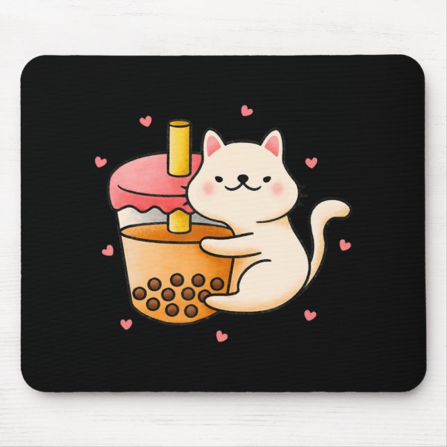 Anime Kawaii Cat Boba Bubble Tea Anime Merch Gifts Musmatta (Framsidan)