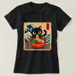 Anime Kawaii Cat Ramen Japanska Vibes T Shirt