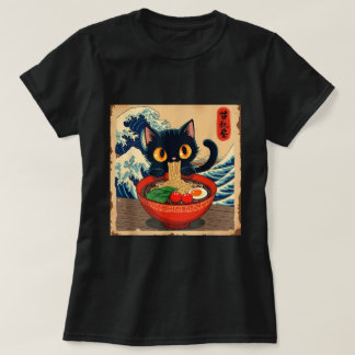 Anime Kawaii Cat Ramen Japanska Vibes T Shirt