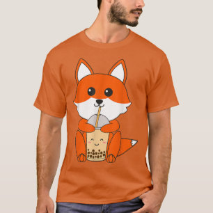 Anime Kawaii Fo Boba Drinking Tea Bubble Girls Kaw T Shirt
