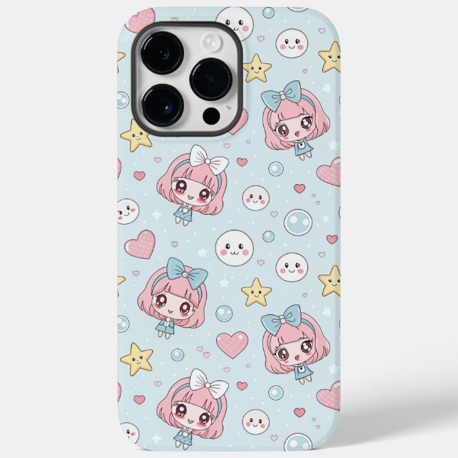 Anime Kawaii in Pastel Colors with Hearts and Star (Baksida)
