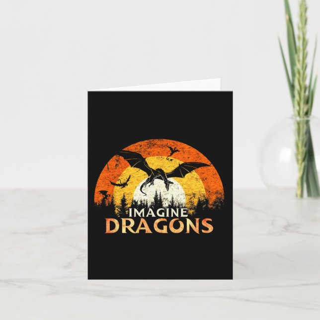 Anime Kawaii Mythical Fantasy Dragons Imagine Vint Kort (Framsida)
