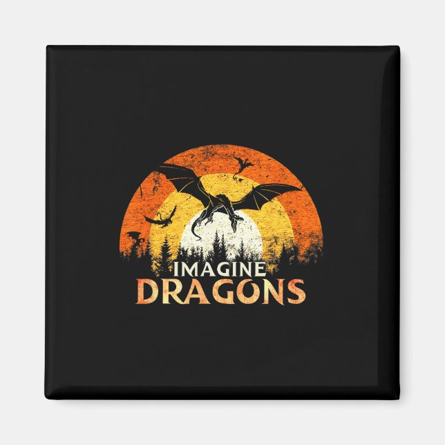 Anime Kawaii Mythical Fantasy Dragons Imagine Vint Magnet (Framsidan)