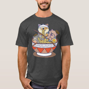 Anime kawaii nudcat with japansk nudles t shirt