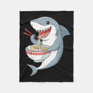 Anime Kawaii Shark Eating Ramen Noodle Gifts Manar Fleecefilt