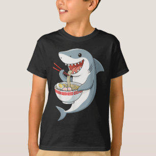 Anime Kawaii Shark Eating Ramen Noodle Gifts Manar T Shirt