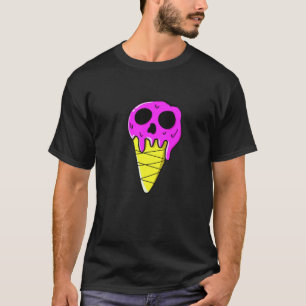 Anime Kawaii Skull Ice Cream Smälter Design Roligt T Shirt
