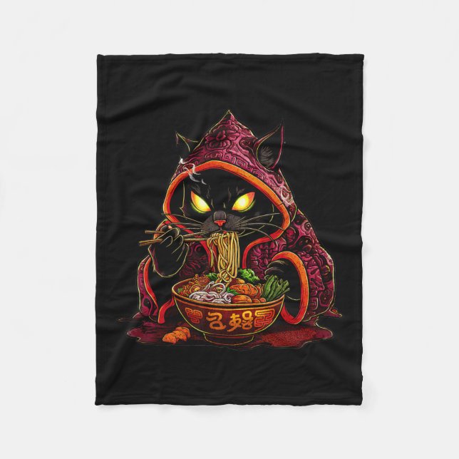 Anime Kids Cat Ramen Japanska Kids Kawaii Cat Rame Fleecefilt (Framsidan)