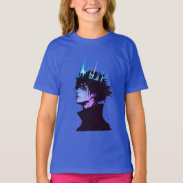 Anime King Gothic Male Portrait with Blue Crown T Shirt