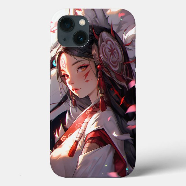 Anime Kitsune Girl Cute Fox Fantasy Art (Baksida)