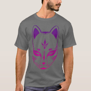 anime kitsune retro vintage mask, japanfox (1 t shirt
