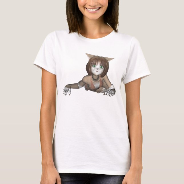 Anime Kitten Shirt T-shirt (Framsida)