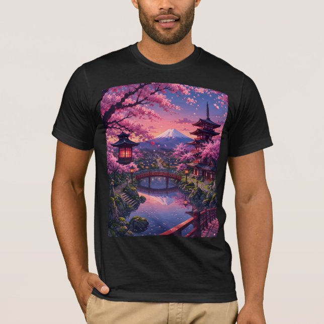 Anime Körsbärsblom Sakura T-Shirt  (Framsida)
