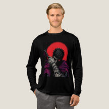 Anime Krigare Röd Mån Svärd Kram Konst