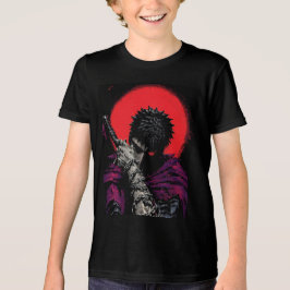 Anime Krigare Röd Månens Svärd Kram Konst T Shirt